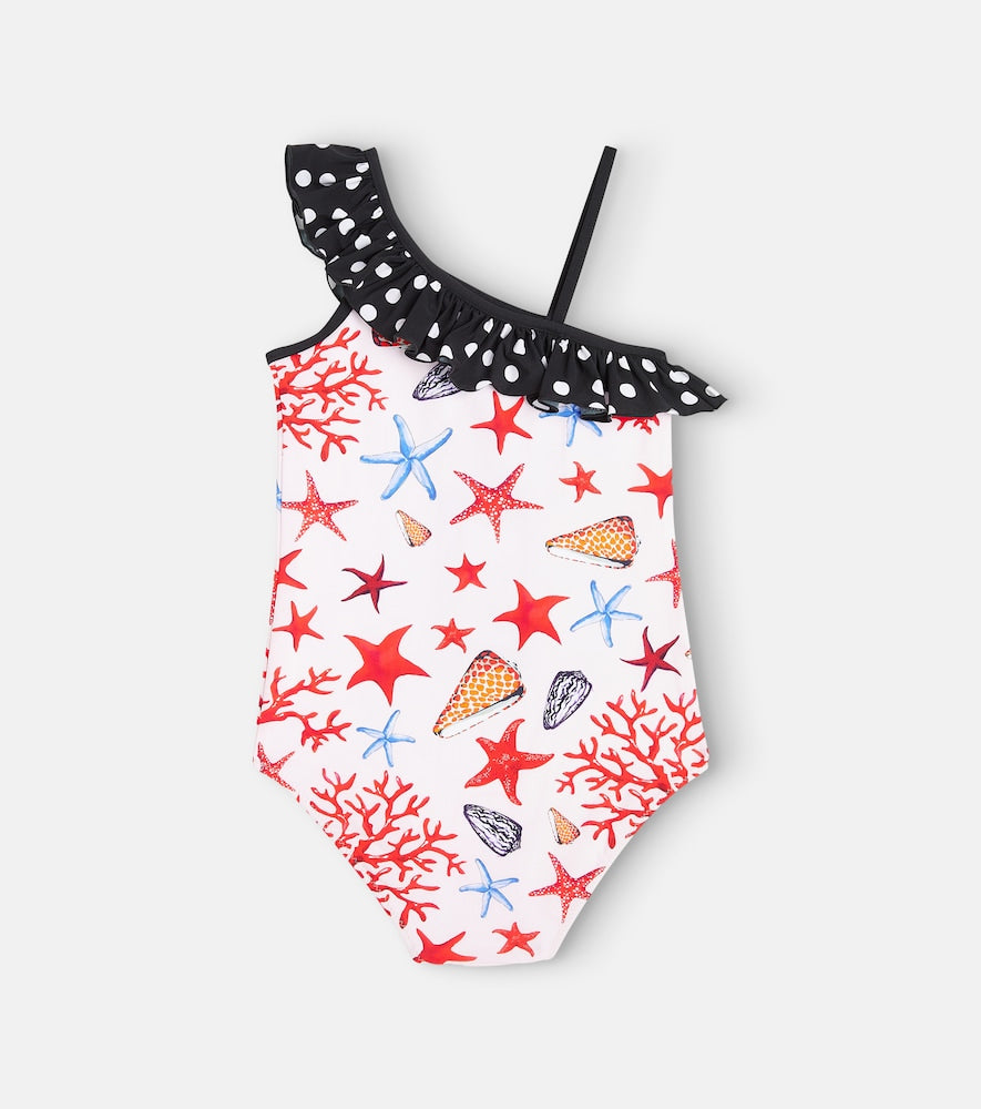 Capri printed ruffled swimsuit