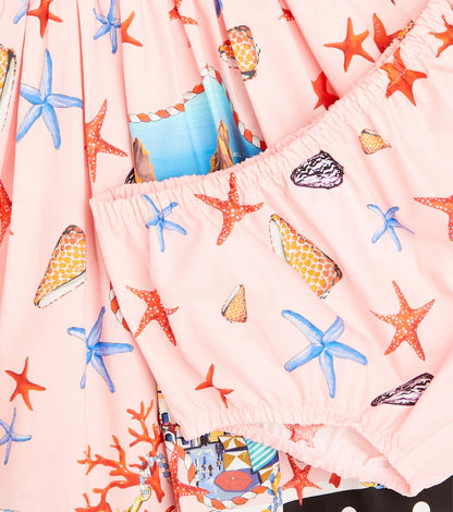 Baby Capri printed cotton dress and bloomers set