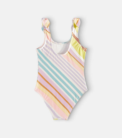 Halliday striped bow-detail swimsuit