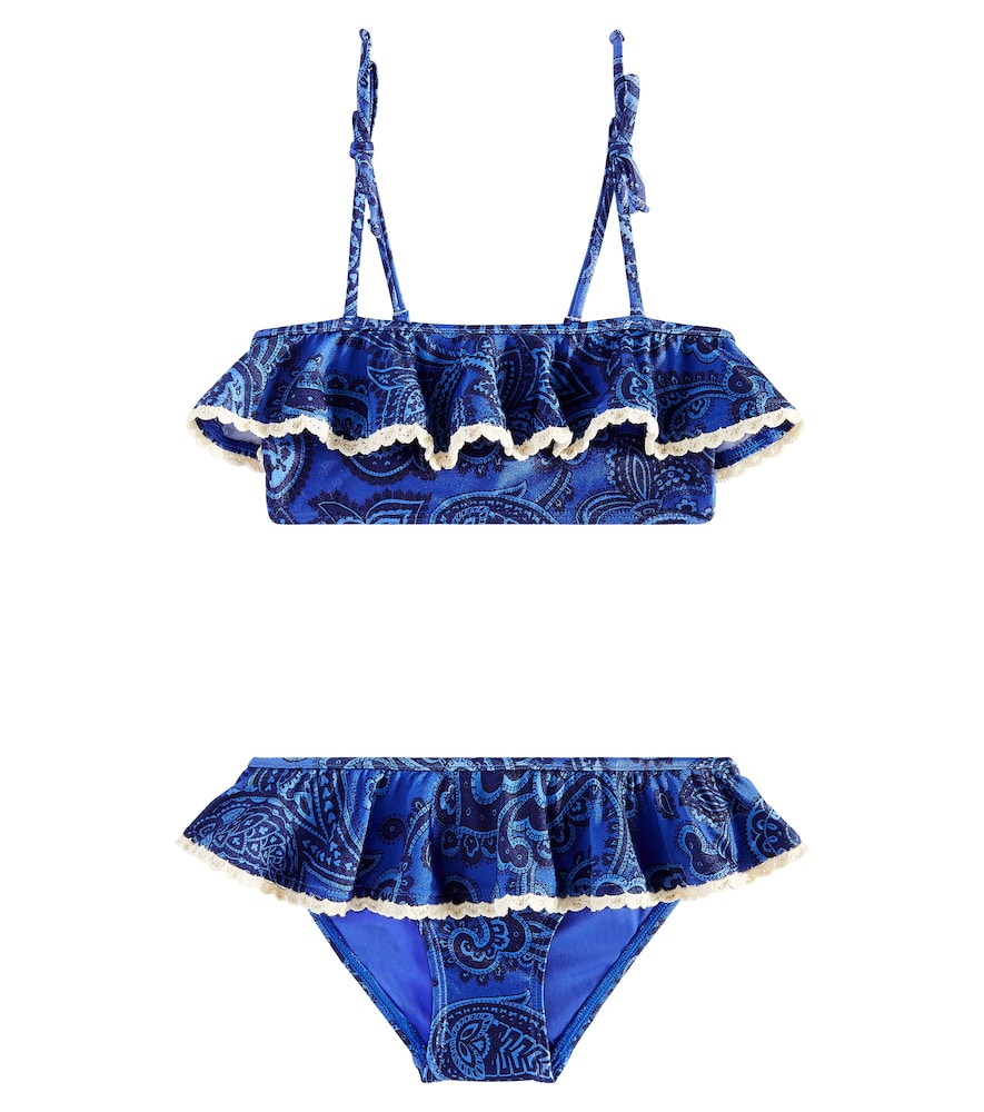 Ottie ruffled paisley bikini