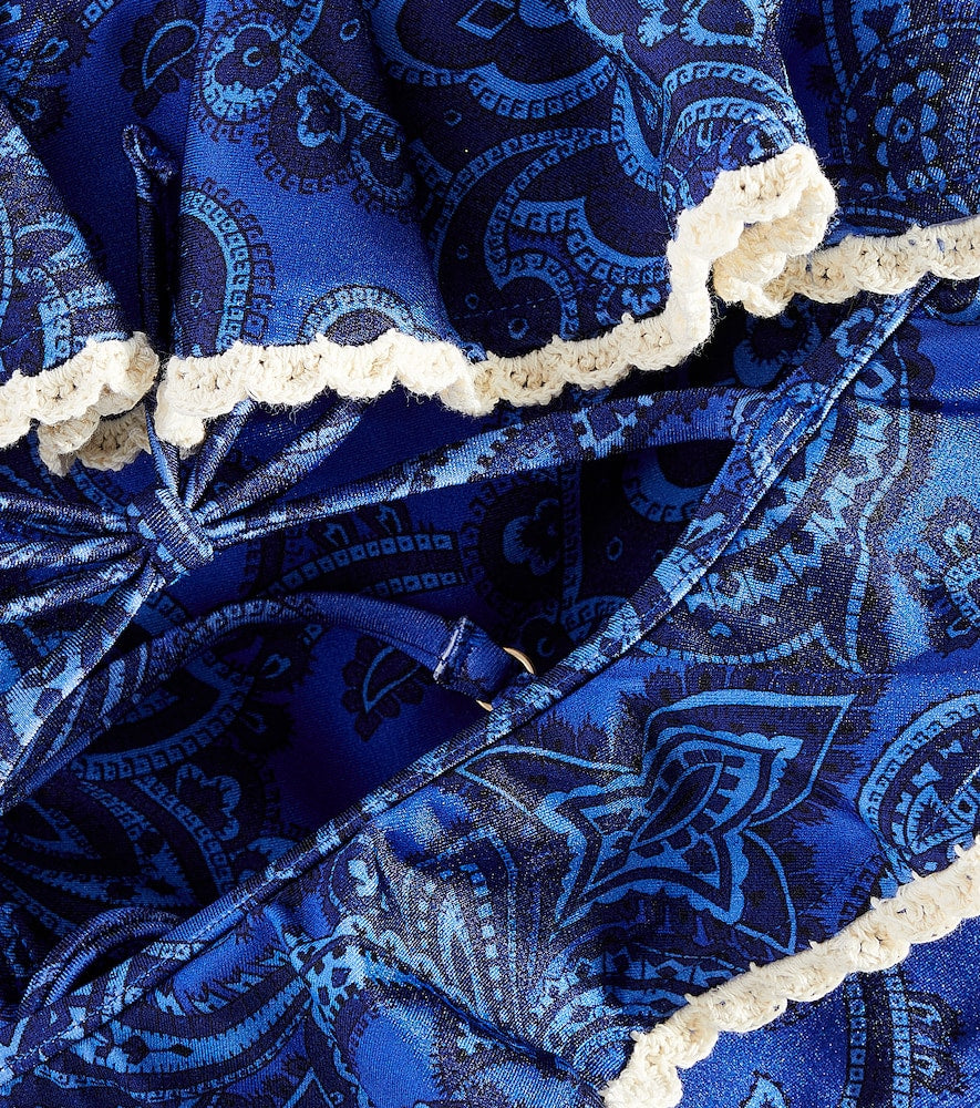 Ottie ruffled paisley bikini