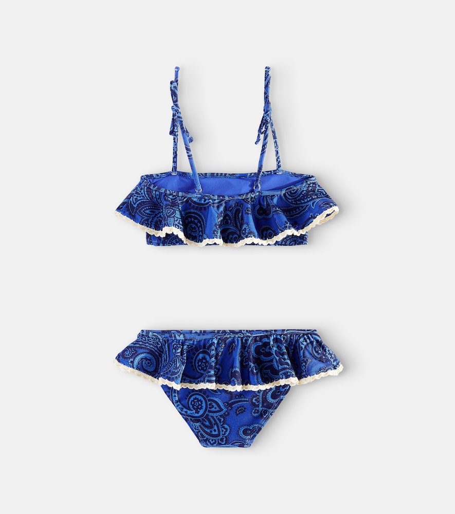 Ottie ruffled paisley bikini