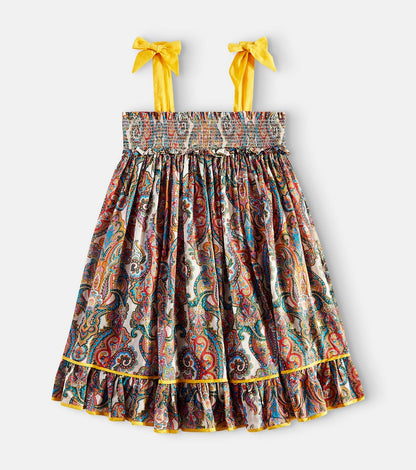 Ottie shirred paisley cotton dress
