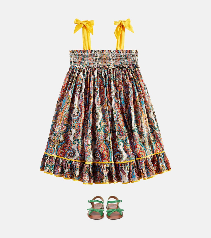 Ottie shirred paisley cotton dress