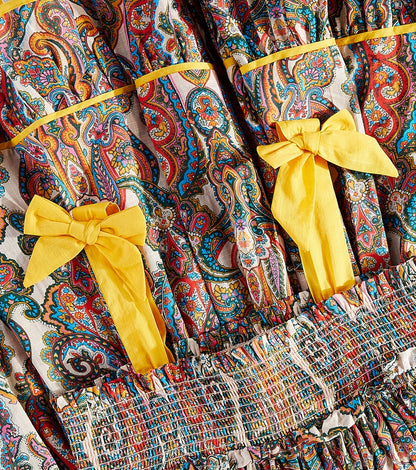 Ottie shirred paisley cotton dress