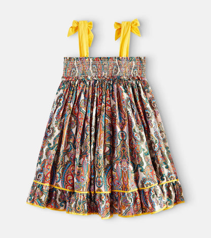 Ottie shirred paisley cotton dress