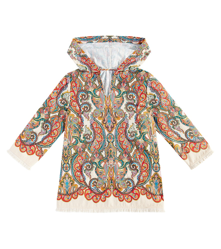 Ottie paisley cotton beach cover-up