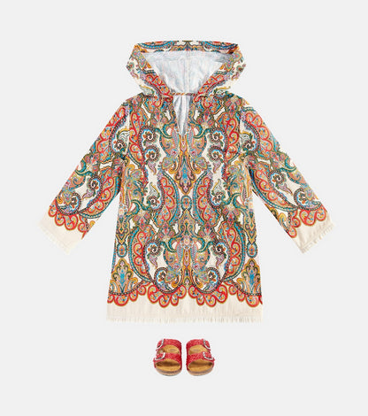 Ottie paisley cotton beach cover-up