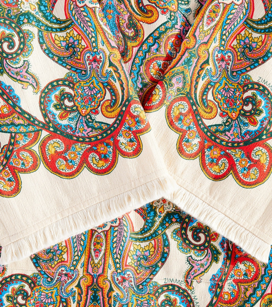Ottie paisley cotton beach cover-up