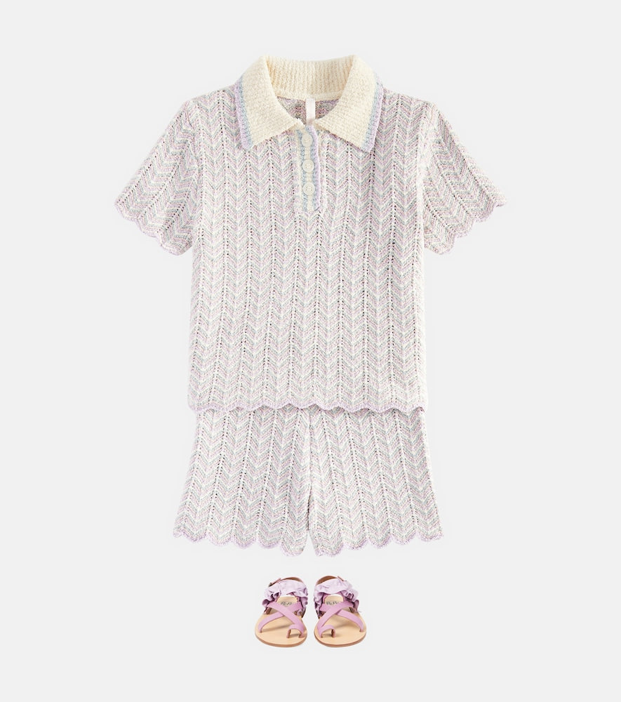 Halliday pointelle cotton-blend shorts