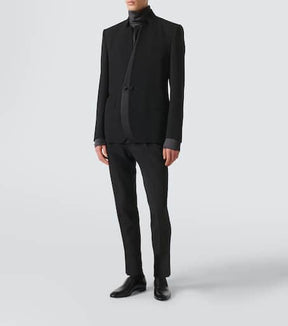 Wool-blend gabardine blazer