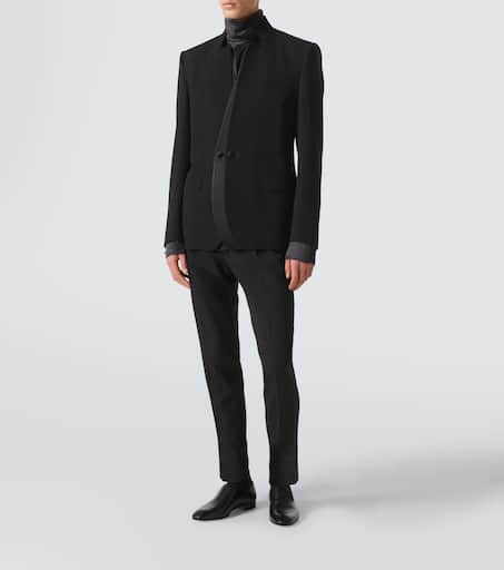 Wool-blend gabardine blazer