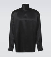 Turtleneck silk satin shirt