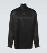 Turtleneck silk satin shirt
