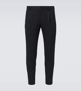 Wool-blend gabardine tuxedo pants
