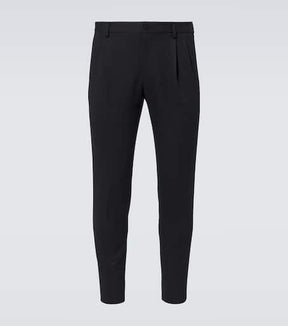 Wool-blend gabardine tuxedo pants