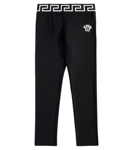 Greca cotton-blend jersey leggings