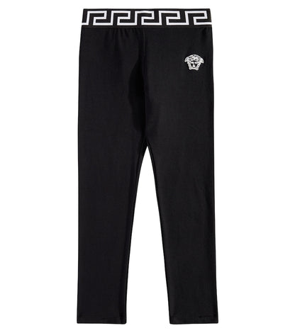 Greca cotton-blend jersey leggings