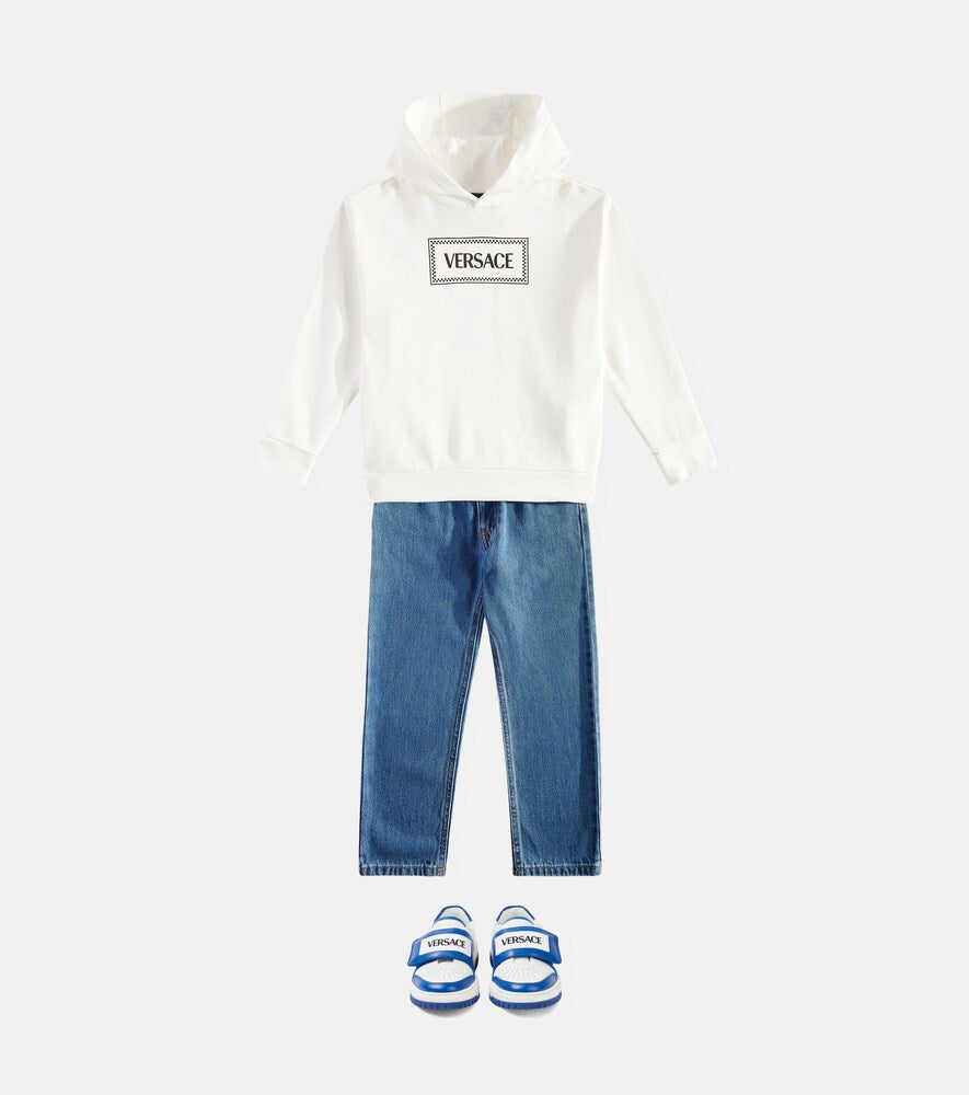 90s Vintage logo cotton jersey hoodie
