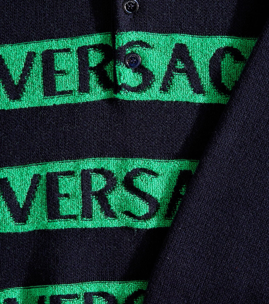 Logo wool polo sweater