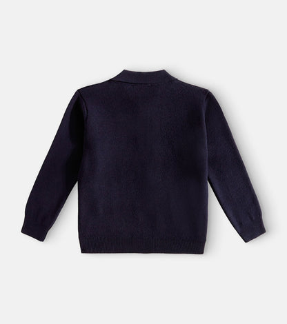 Logo wool polo sweater
