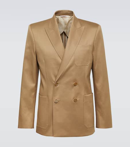 VLogo Signature cotton satin blazer