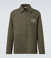 VLogo Signature wool and cotton overshirt