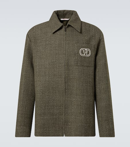 VLogo Signature wool and cotton overshirt