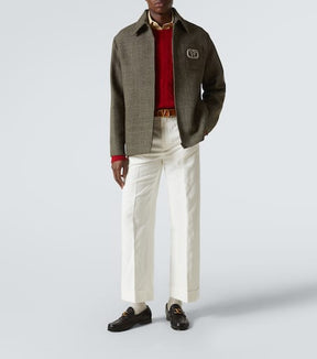 VLogo Signature wool and cotton overshirt