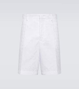 Jacquard cotton poplin shorts