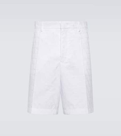 Jacquard cotton poplin shorts