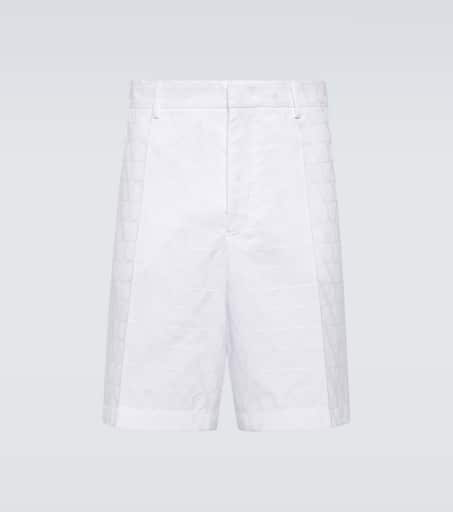 Jacquard cotton poplin shorts