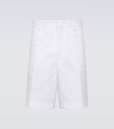 Jacquard cotton poplin shorts
