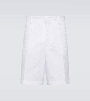 Jacquard cotton poplin shorts