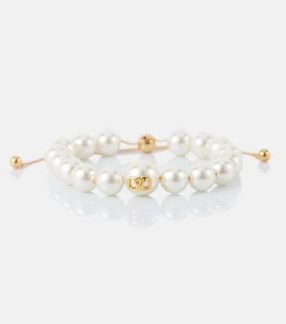 VLogo Signature faux pearl bracelet