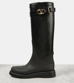 VLogo Bold leather knee-high boots