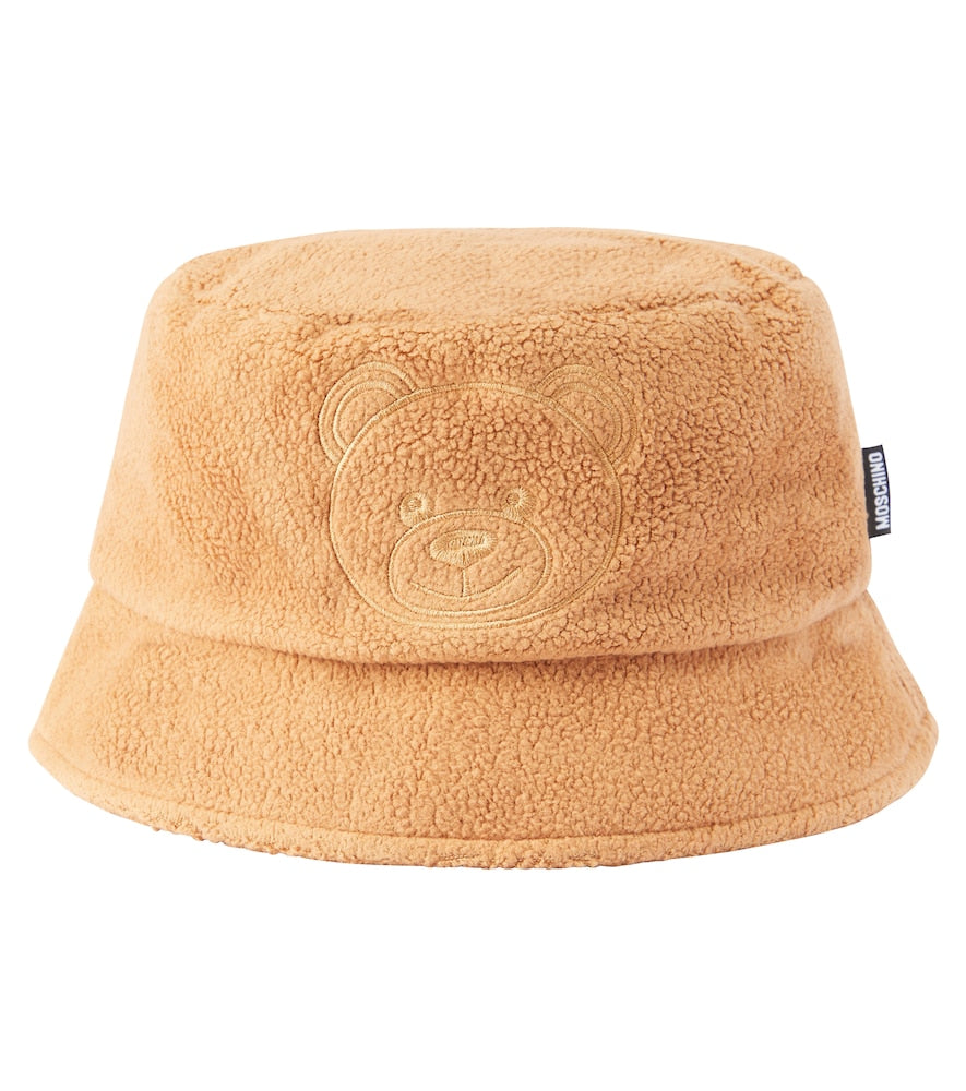 Embroidered fleece bucket hat
