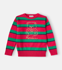 Teddy Bear striped cotton and wool sweater