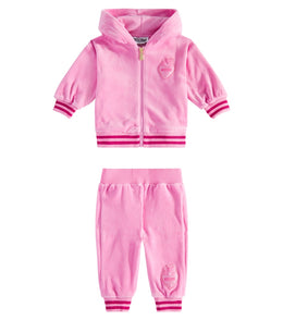 Baby hooded cotton-blend tracksuit
