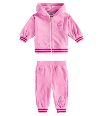 Baby hooded cotton-blend tracksuit
