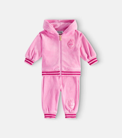 Baby hooded cotton-blend tracksuit