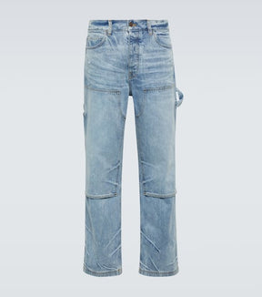 Mid-rise straight jeans
