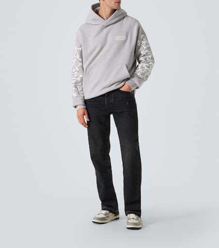 Faded mid-rise straight jeans