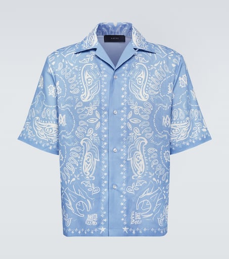 Bandana linen and cotton bowling shirt