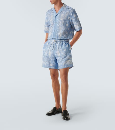 Bandana linen and cotton bowling shirt