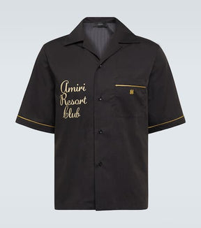Resort Club embroidered cotton bowling shirt