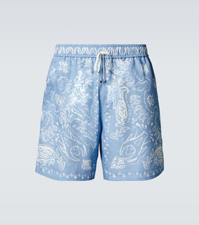 Bandana cotton-blend shorts