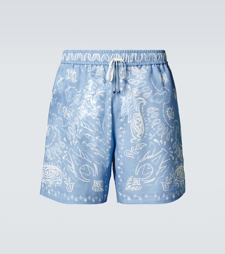 Bandana cotton-blend shorts