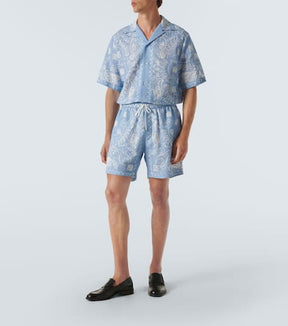 Bandana cotton-blend shorts