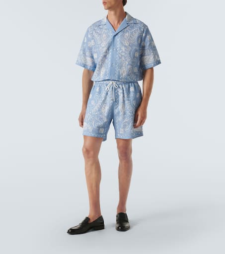 Bandana cotton-blend shorts